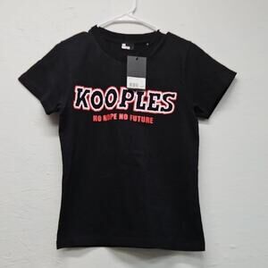 NWT Women's The Kooples "No Hope No Future" Black T-Shirt. Size Zero. New.